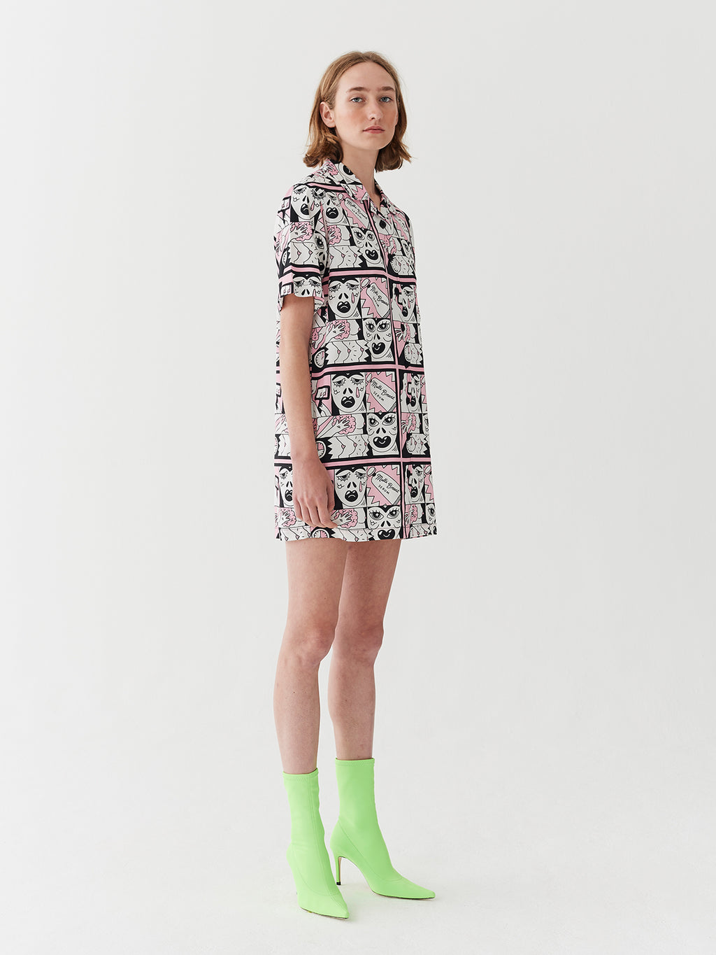 Lazy Oaf Comic Strip Button Dress