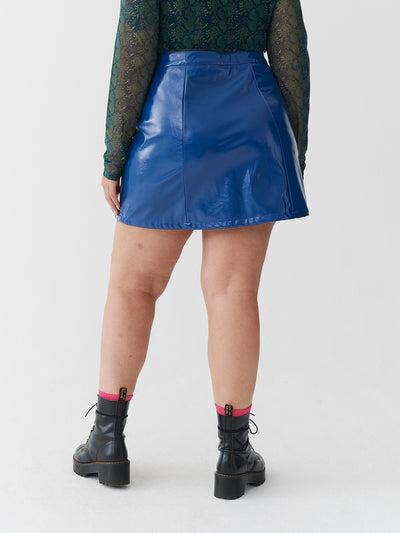 Lazy Oaf Feeling Blue Vinyl Skirt