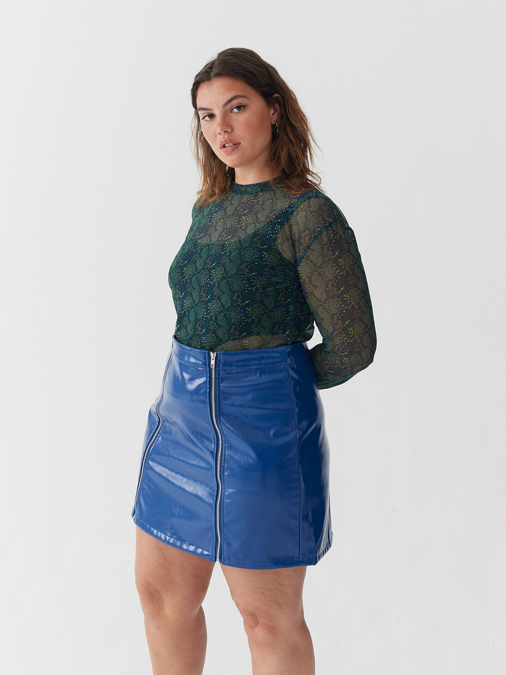 Lazy Oaf Feeling Blue Vinyl Skirt