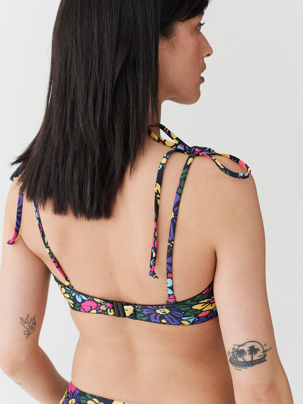 Lazy Oaf Floral Bandeau Bikini Top