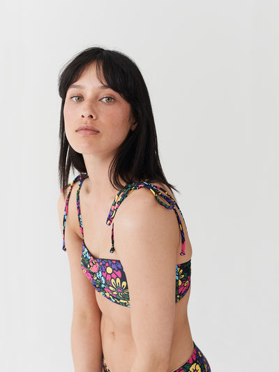 Lazy Oaf Floral Bandeau Bikini Top