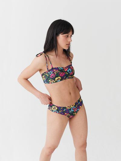 Lazy Oaf Floral Bandeau Bikini Top