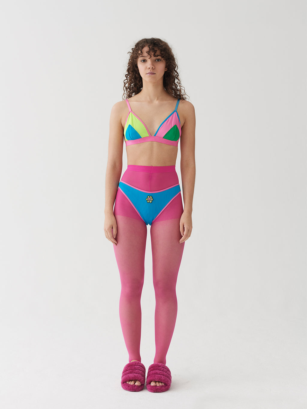 Lazy Oaf Fluro Panel Mesh Bra