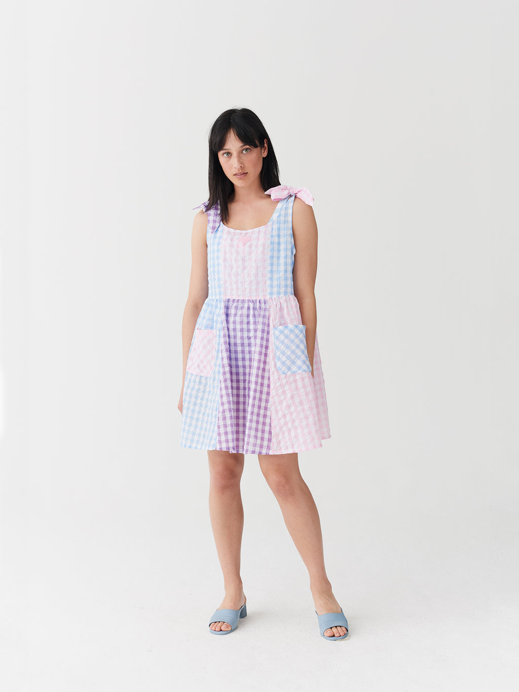 Lazy Oaf Gingham Panel Tie Dress