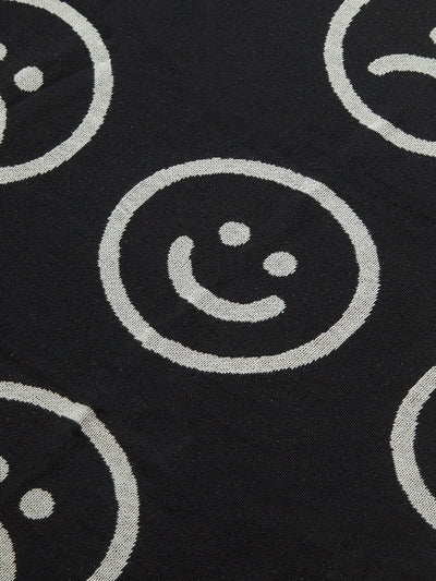 Lazy Oaf Small Happy Sad Throw Blanket