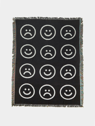 Lazy Oaf Small Happy Sad Throw Blanket