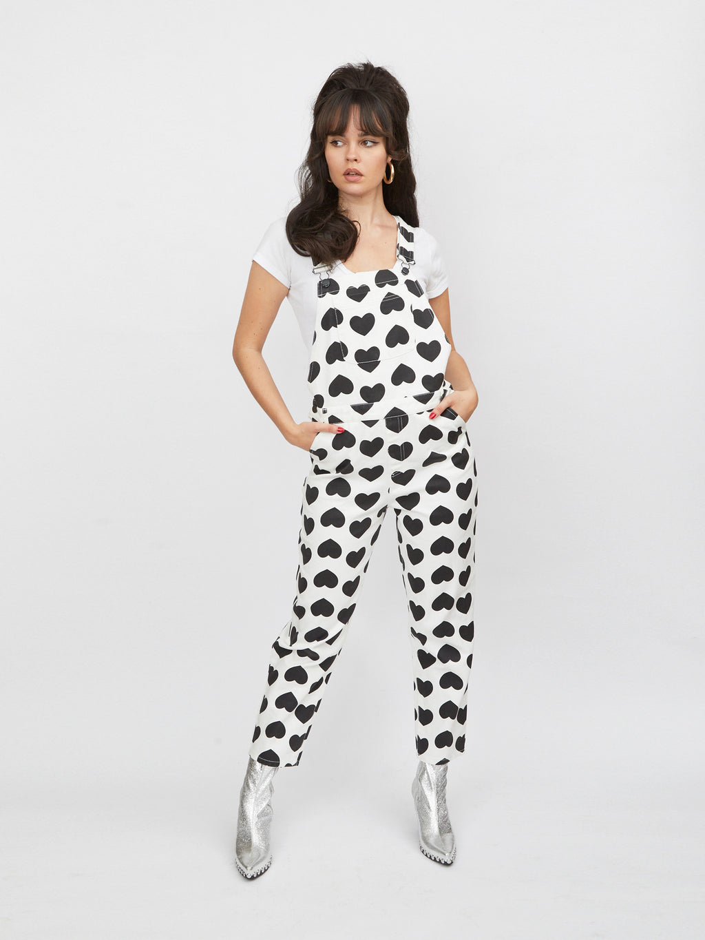 Lazy Oaf Monochrome Love Dungarees