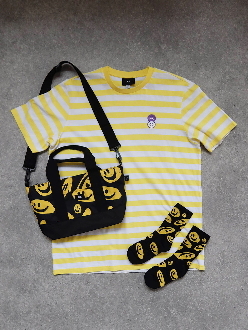 Lazy Oaf Yellow Faced Stripey T-Shirt