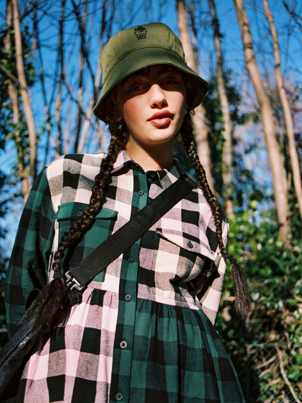 Lazy Oaf Mixed Check Shirt Dress