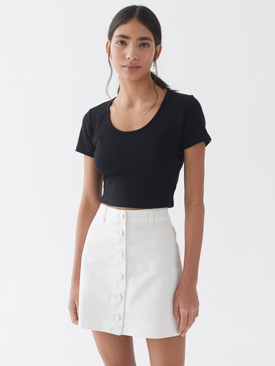 LO Button Through Skirt - Off White