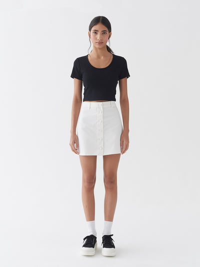 LO Button Through Skirt - Off White