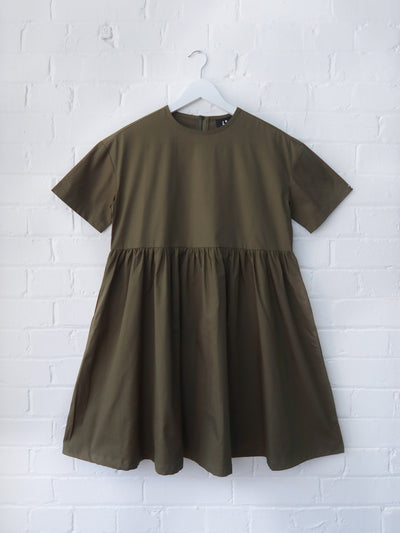 LO Woven Sally Dress - Khaki