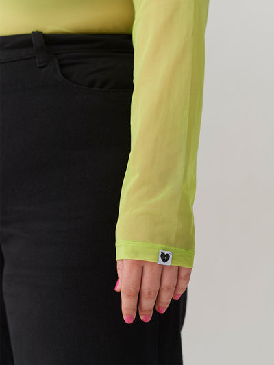 LO Sheer Turtleneck - Lime