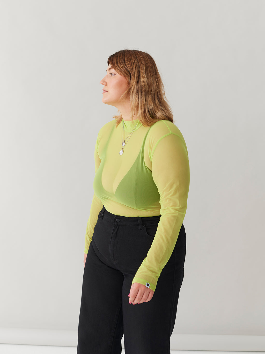 LO Sheer Turtleneck - Lime