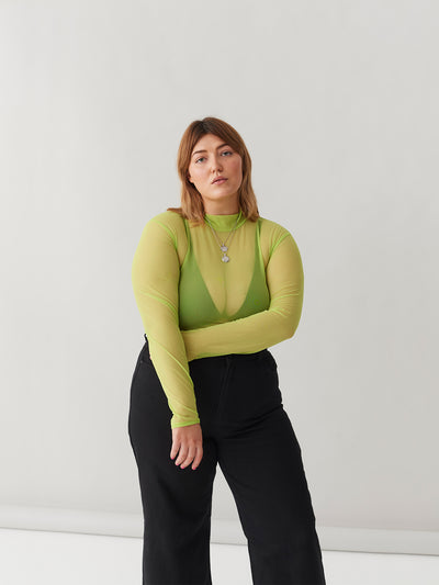 LO Sheer Turtleneck - Lime