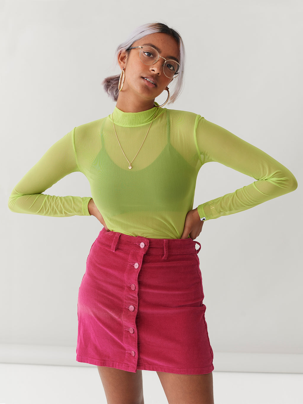 LO Sheer Turtleneck - Lime