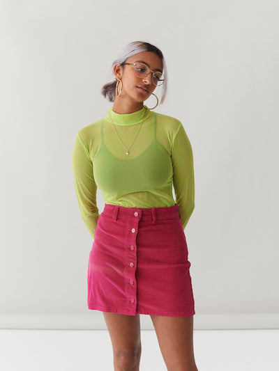 LO Sheer Turtleneck - Lime