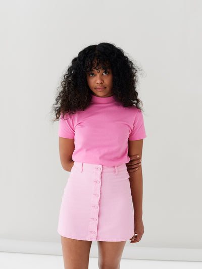 LO Button Through Skirt - Pink