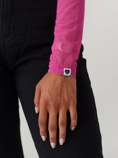 LO Sheer Turtleneck - Hot Pink