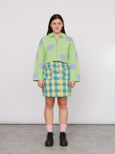 Lazy Oaf Love Me Forever Minty Zip Up Cardigan