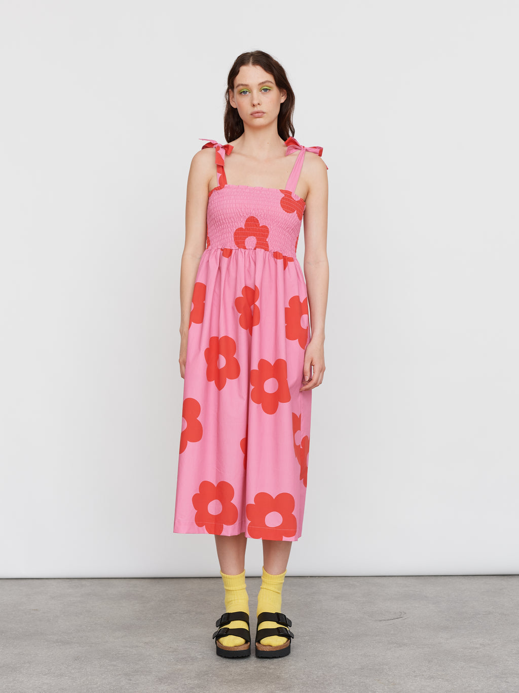 Lazy Oaf Red Flower Smock Dress