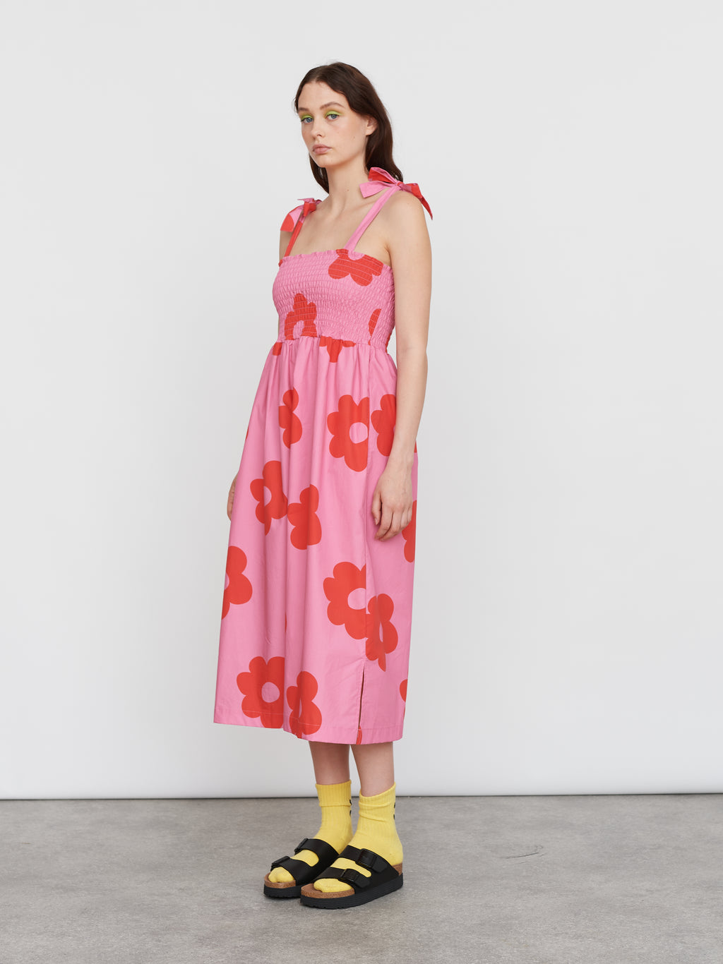 Lazy Oaf Red Flower Smock Dress