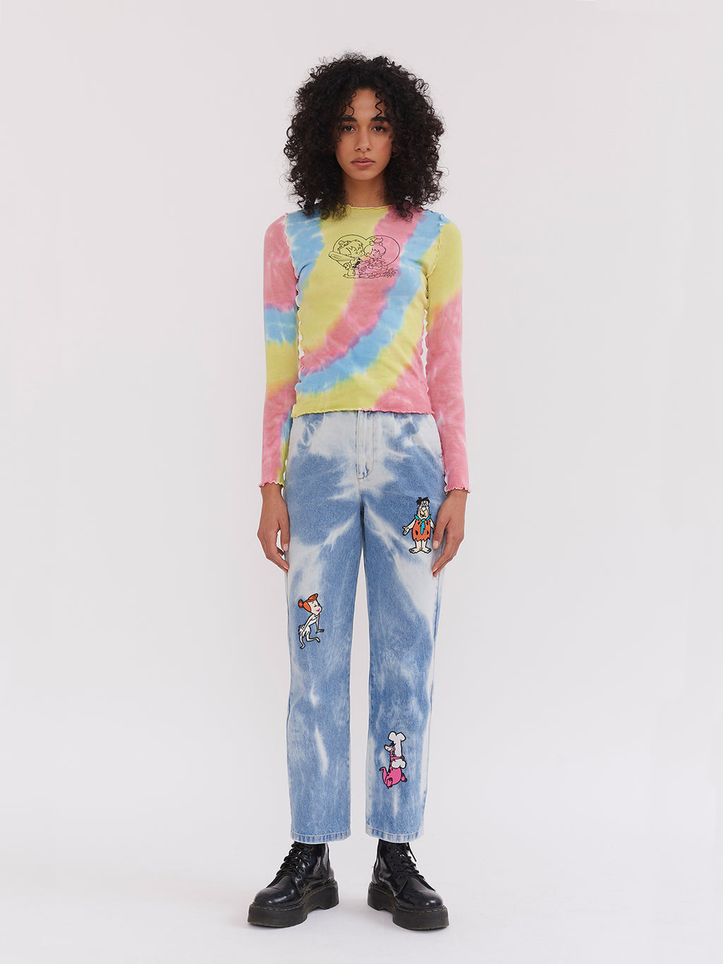 Lazy Oaf x The Flintstones Bedrock Tie Dye Top