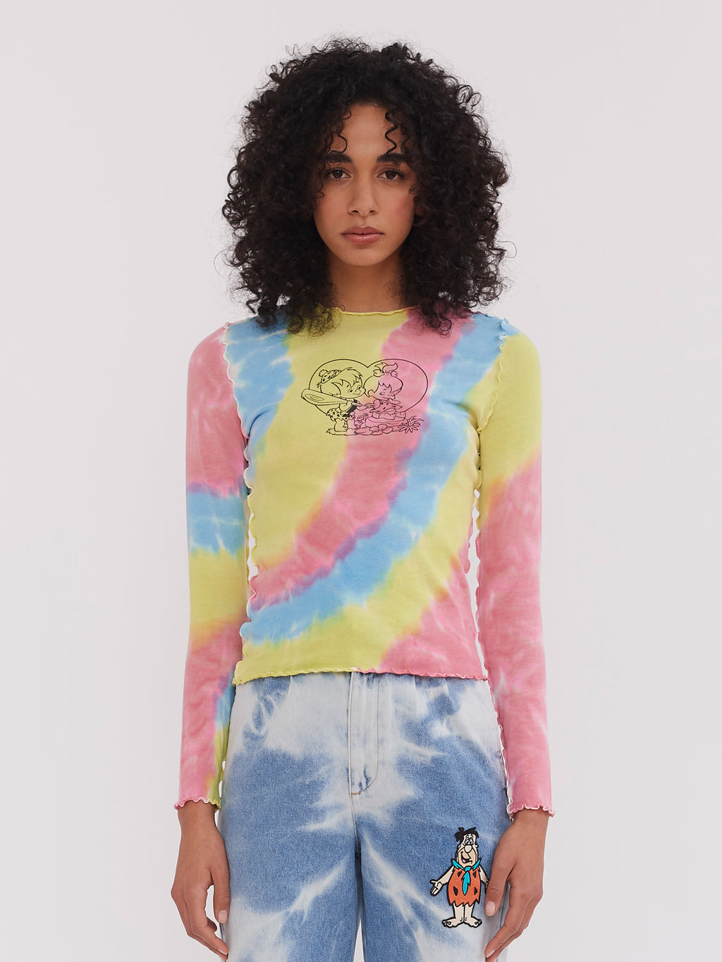 Lazy Oaf x The Flintstones Bedrock Tie Dye Top