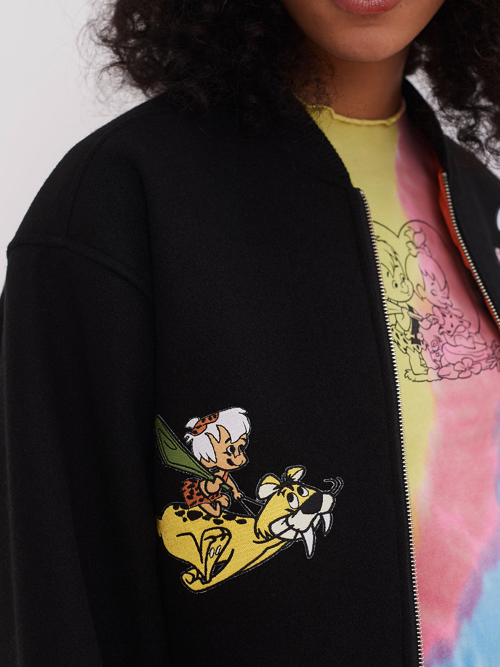 Lazy Oaf x The Flintstones Character Bomber Jacket