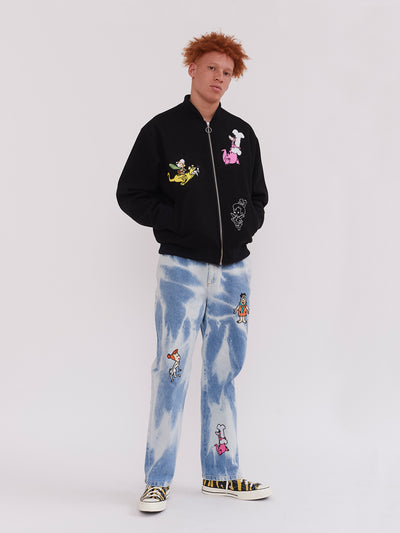 Lazy Oaf x The Flintstones Character Bomber Jacket