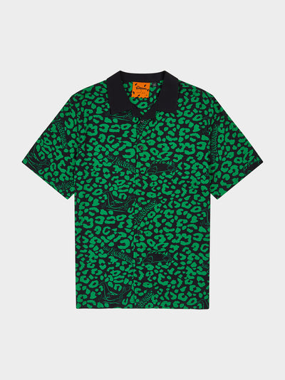 Lazy Oaf x The Flintstones Dino Leopard Bowling Shirt