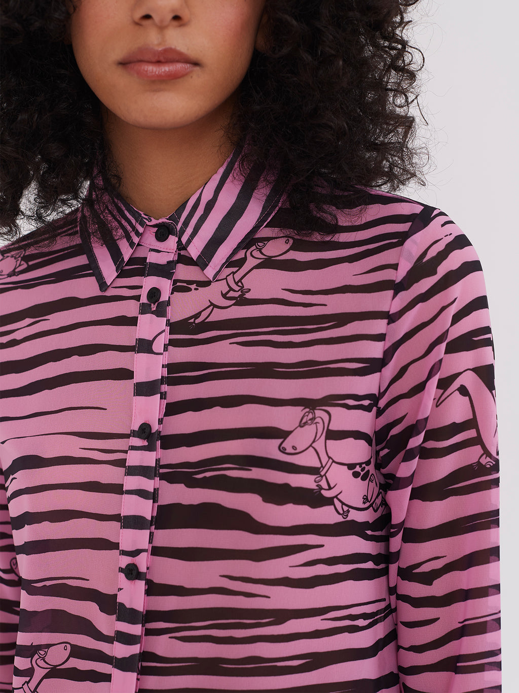 Lazy Oaf x The Flintstones Sheer Dino Shirt Dress