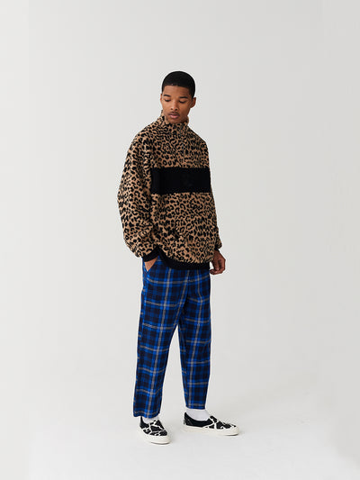 Lazy Oaf Leopard Half Zip Fleece