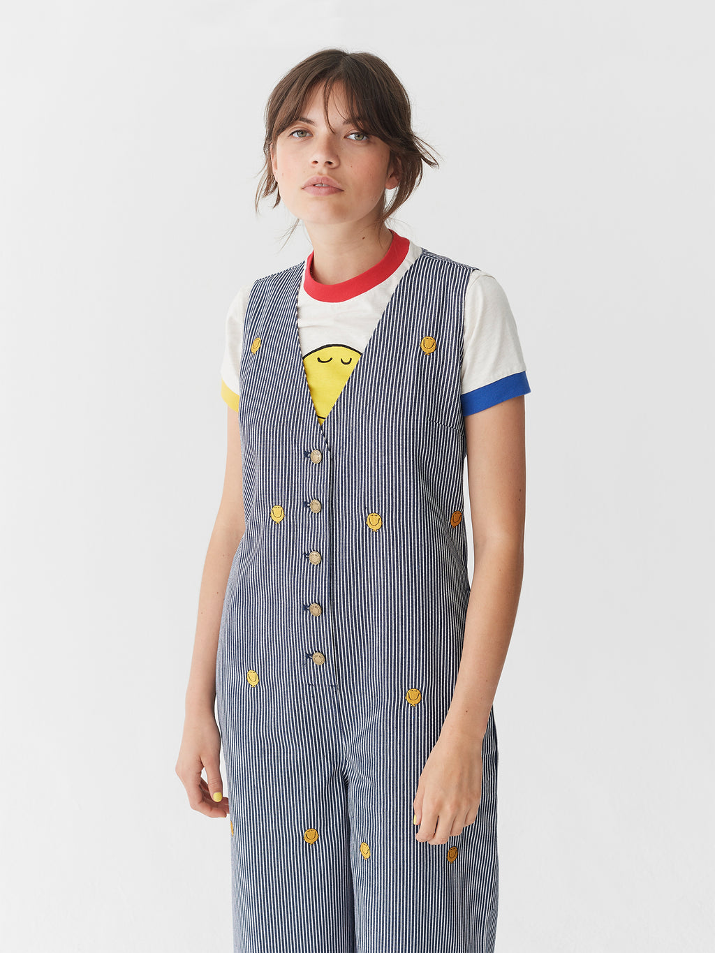 Lazy Oaf x Mr. Men Mr. Happy Stripy Jumpsuit