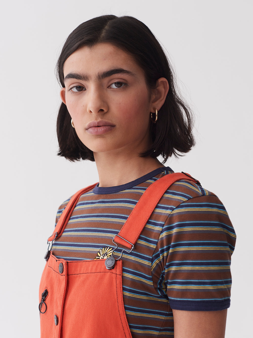 Lazy Oaf Orange Workwear Pinafore Dress