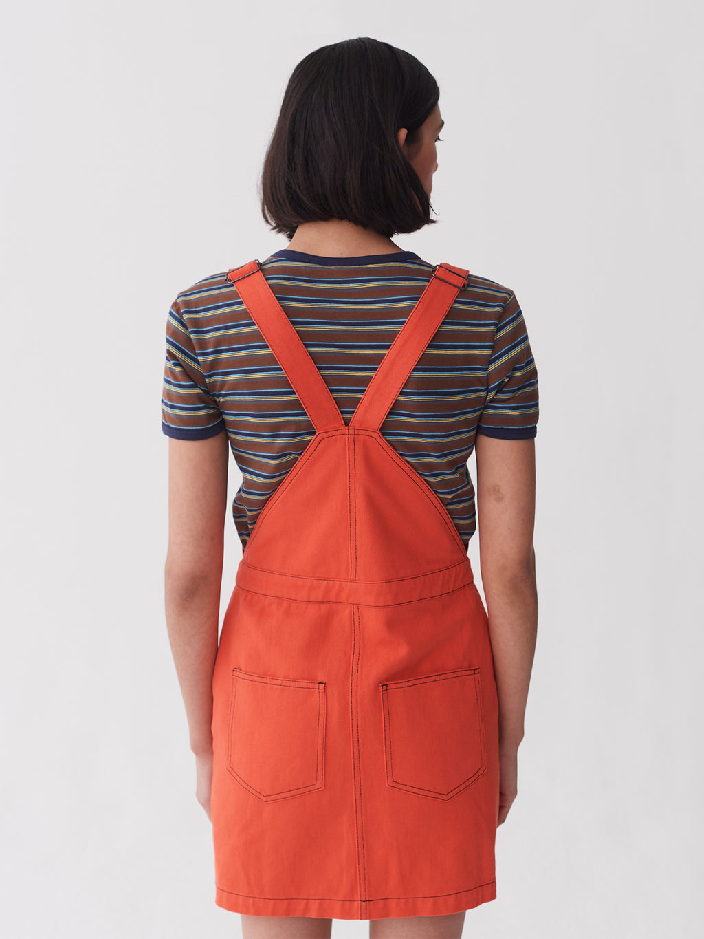 Lazy Oaf Orange Workwear Pinafore Dress