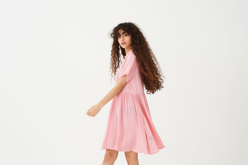 LO Pink Shirt Dress