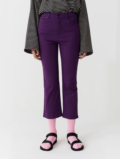 Lazy Oaf Purple Heart Denim Kick Flare Trousers