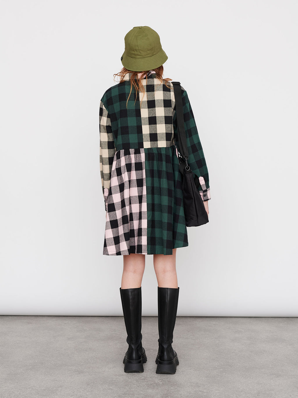 Lazy Oaf Mixed Check Shirt Dress