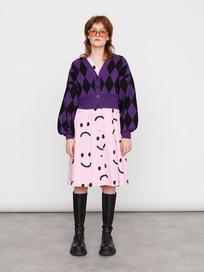 Lazy Oaf Purple Harlequin Cardigan