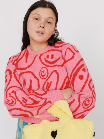 Lazy Oaf Squish Face Fluffy Knit