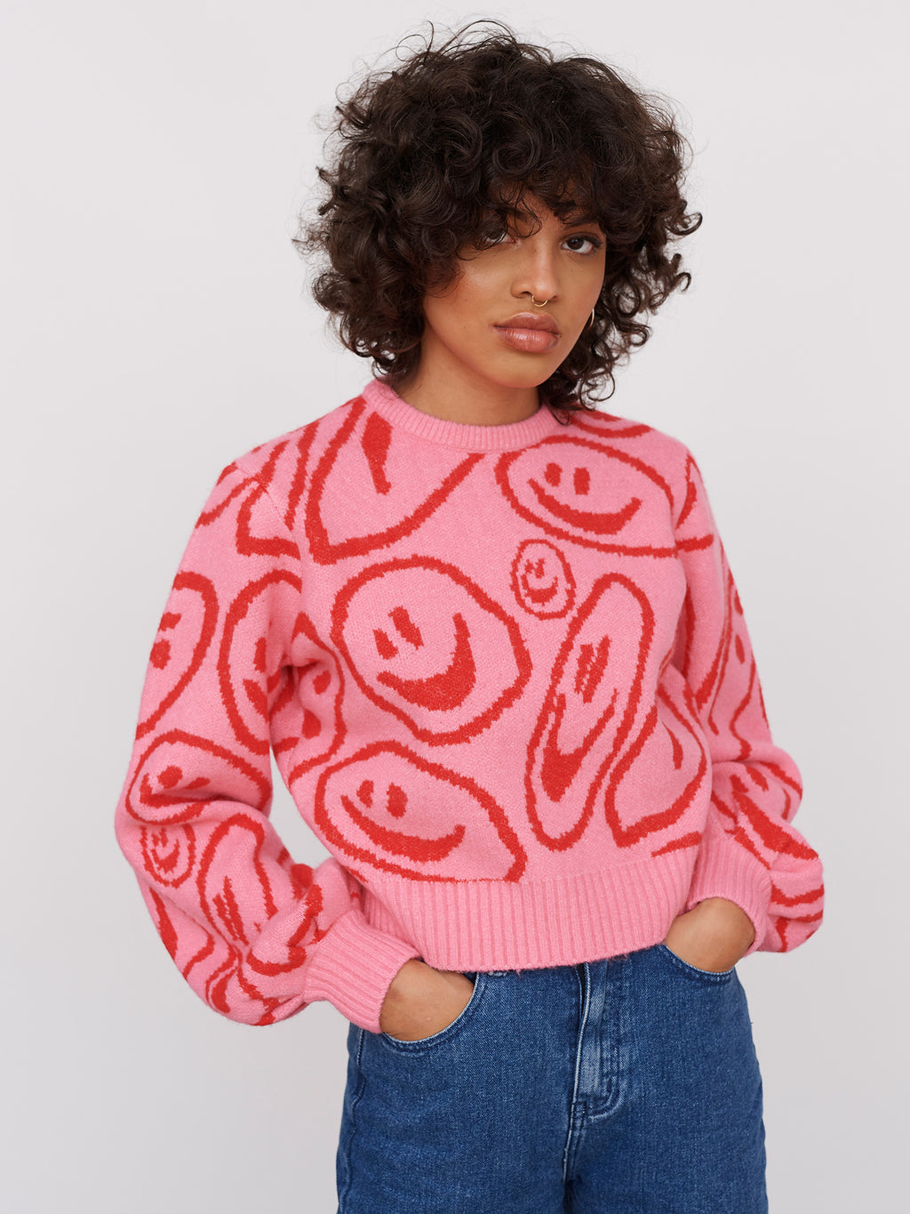 Lazy Oaf Squish Face Fluffy Knit