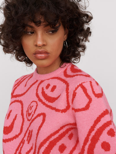 Lazy Oaf Squish Face Fluffy Knit