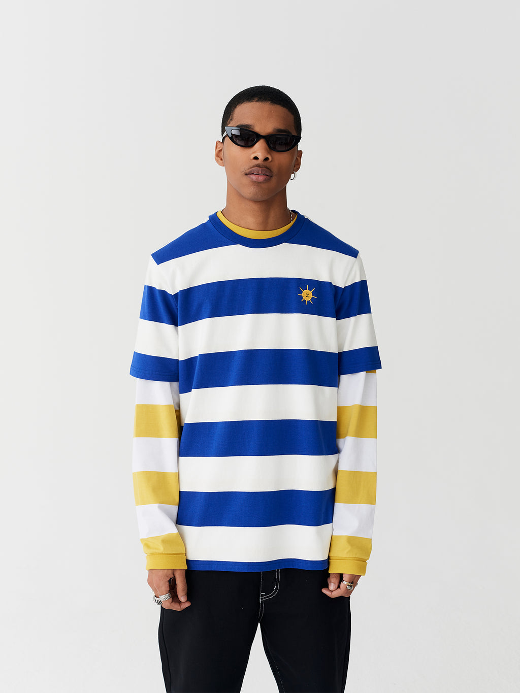 Lazy Oaf Blue & White Stripe Sunshine T-Shirt