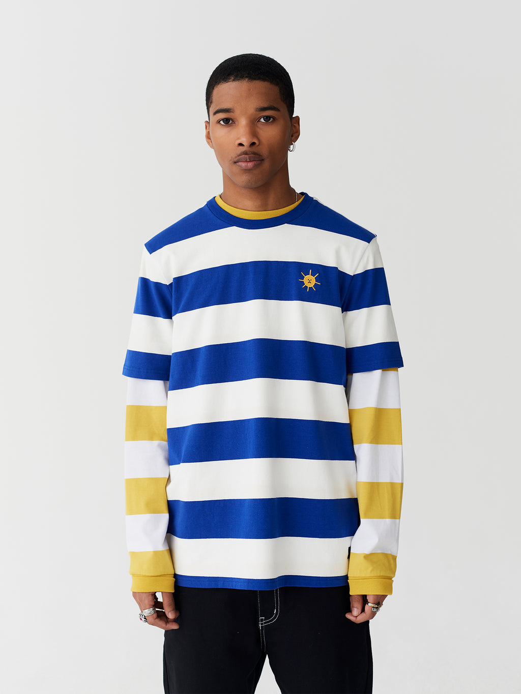 Lazy Oaf Blue & White Stripe Sunshine T-Shirt