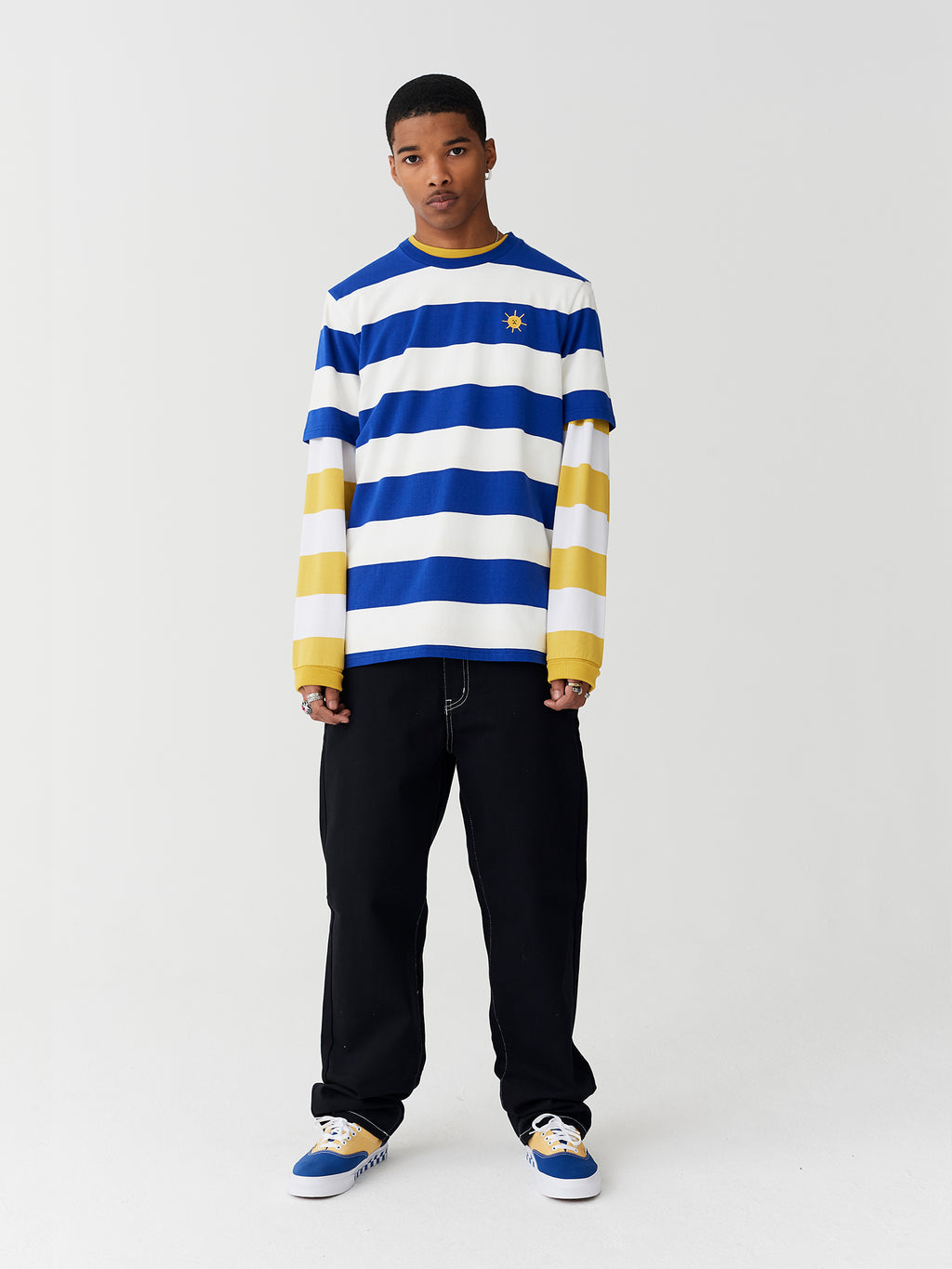 Lazy Oaf Blue & White Stripe Sunshine T-Shirt