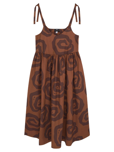 Spiralling Tie Shoulder Dress