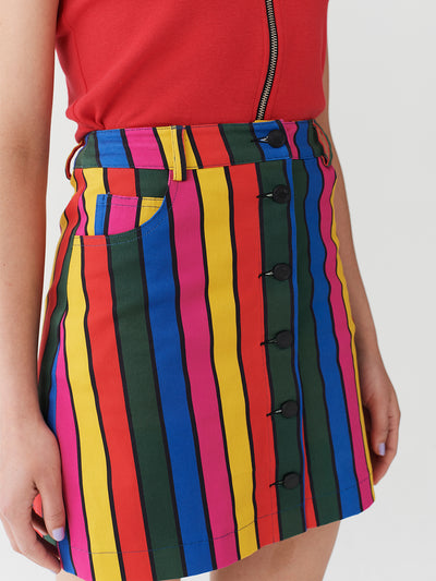 Lazy Oaf Stripy Button Skirt