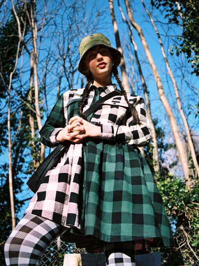 Lazy Oaf Mixed Check Shirt Dress